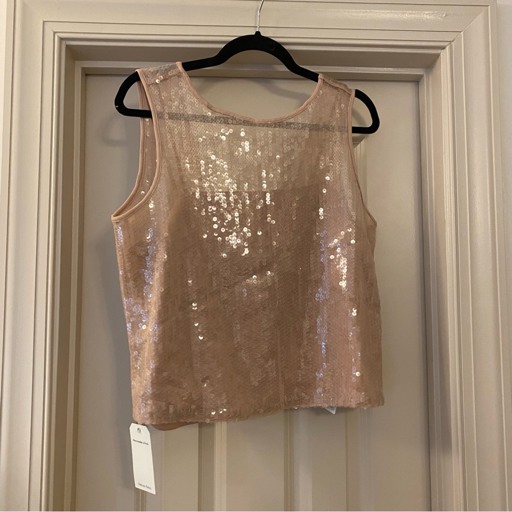 NWT Sequin Shell Tank Top- Blush Pink